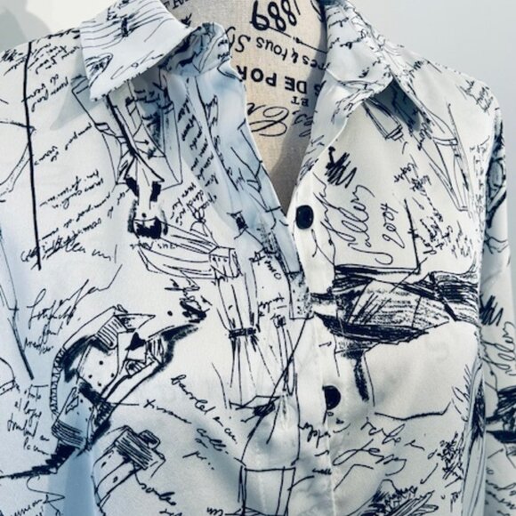 Karl Lagerfeld Sketch Button Up Classic fit Ladies Blouse - Size Medium - Picture 5 of 17